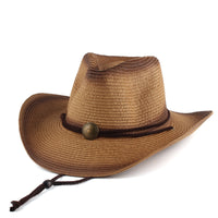 Exclusive Retro Literary Western Straw Cowboy Hat Outdoor Curved Brim Sun Hat Jazz Hat