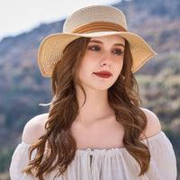 Outdoor Sunshade French Flat Straw Hat Street Shooting Travel Ladies Retro Sun Hat
