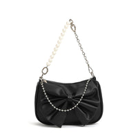 Classic Bow Pearl Chain Crossbody Bag All Match Special Interest Shoulder Bag Underarm Bag