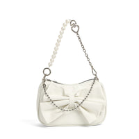 Classic Bow Pearl Chain Crossbody Bag All Match Special Interest Shoulder Bag Underarm Bag