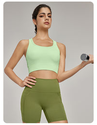 Back Breathable Hole Fitness Vest Women's Tight Waist Beauty Back Fixed Cup Yoga Vest Training Sports Top