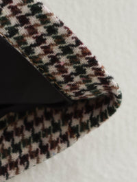 Houndstooth Jacket Coat Women High Waist Skirt Two Piece Set