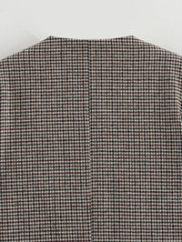 Houndstooth Jacket Coat Women High Waist Skirt Two Piece Set
