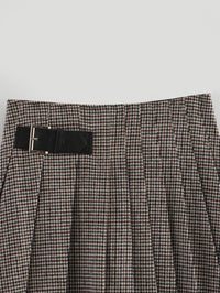 Houndstooth Jacket Coat Women High Waist Skirt Two Piece Set