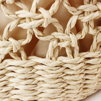 Carry Woven Beach Bag Hollow Out Cutout Silk Scarf Fresh Straw Bag Holiday Photography Casual Bag