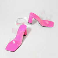 Candy Color Sandals High Heels Transparent PVC All Match High Heel Square Toe Sandals