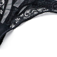 Sexy Lace T Back Women Transparent Cutout Women T-Shaped Panties Underwear Women Seduction Low Waist Black Tie