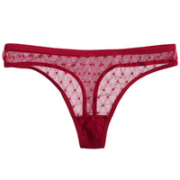 Women T Back Hollow Out Sexy Solid Color Breathable Women Underwear Low Waist High Slit Briefs