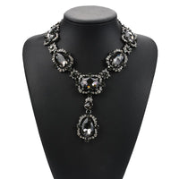 Exaggerated Jewelry Alloy Glass Crystal Clavicle Chain Temperamental Popular Inlaid Jewel Water Drop Necklace