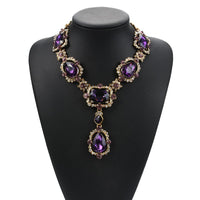 Exaggerated Jewelry Alloy Glass Crystal Clavicle Chain Temperamental Popular Inlaid Jewel Water Drop Necklace