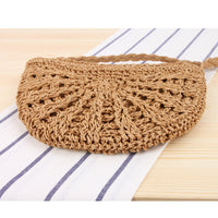 Crossbody Hand-Woven Bag Casual Simple Straw Bag Seaside Vacation Beach Bag