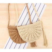 Crossbody Hand-Woven Bag Casual Simple Straw Bag Seaside Vacation Beach Bag