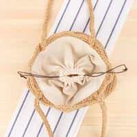 Shoulder Hand-Woven Bag Hand Crocheting Cotton String Vacation Beach Casual Bag