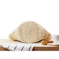 Carry Woven Beach Bag Hollow Out Cutout Silk Scarf Fresh Straw Bag Holiday Photography Casual Bag