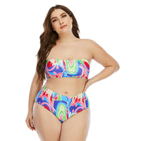 Plus Size Split Tube Top Swimsuit Woman Bikini Size Bikini