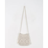 Woven Bag Women Crossbody Bag Cotton Thread Straw Bag Shoulder Handmade Bag Drawstring Woven Bag Beach Bag