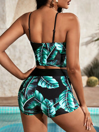 Swimsuit Women Split High Waist Boxer Lace Printing Internet Celebrity Swimsuit