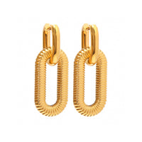 Exaggerated 18K Gold Plated Stainless Steel Chain Earrings Jewelry Advanced Trendy Stylish Earrings Accessories