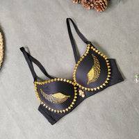 Golden Angel Wings Beaded Corset Short Chest Seamless Bare Back Body Shaping Bullet Tube Top Women