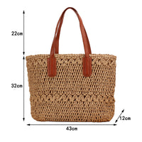 Summer Hollow Out Cutout out Woven Bag Paper String Shoulder Straw Bag Casual Beach Women Bag