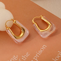 Retro U Shaped Acrylic Earring Eardrop High Sense French Simple Exquisite Ear Clips Earrings Women