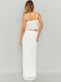 Elegant Chiffon Skirt Two Piece Women Suspender Skirt Set