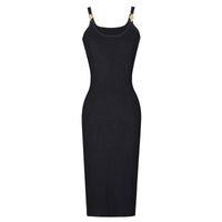 Spring Summer Suspender Sleeveless Knitted Dress Two Piece Sets Women