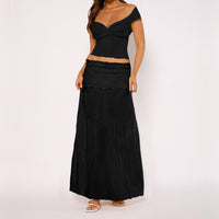 Women Sexy Elegant Skirt Maxi Dress Two Piece Set Top off Shoulder