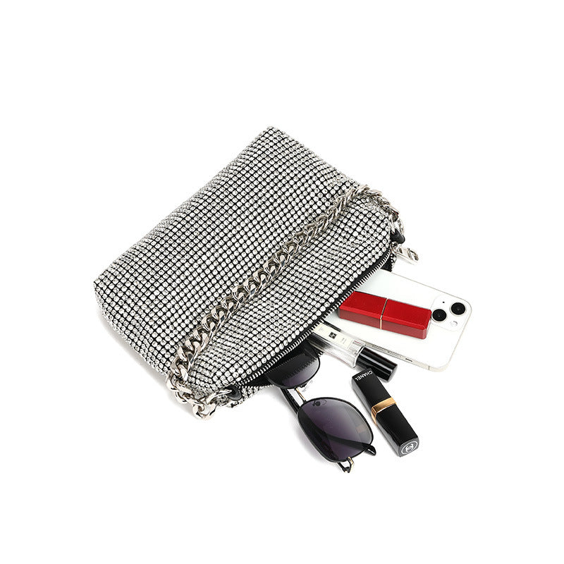 Dinner Bag Women Chain Diamond Embedded Shoulder Messenger Bag