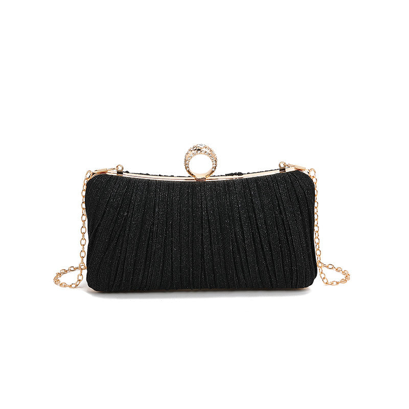 Pleated Dinner Bag Women Bags Cocktail Clutch One Shoulder Crossbody Evening Bags