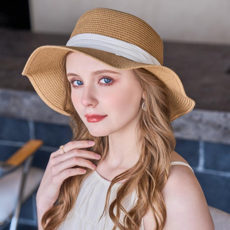 Outdoor Sunshade French Flat Straw Hat Street Shooting Travel Ladies Retro Sun Hat