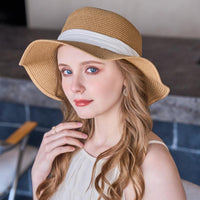 Outdoor Sunshade French Flat Straw Hat Street Shooting Travel Ladies Retro Sun Hat