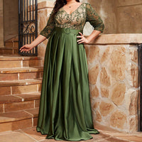 Plus Size Evening Dress Affordable Luxury Niche Senior Stylish Personalized Elegant Green Dress Women Evening Dress for Women