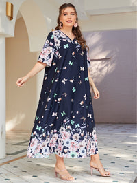 Plus Size Women Clothing Office Loose Printed Women Clothes Dress