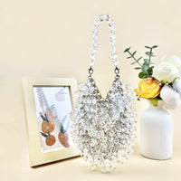 Niche Handmade Acrylic Solid Color Beads Women Portable Water Drop Bag High Sense Dinner Bag
