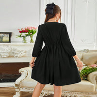 Plus Size Women Clothing Adult Lady like Woman Intellectual Dress Autumn Winter Chest Strap Elegant Midi Dress