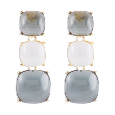 Gray White Gray Earrings