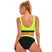 Color Matching Sports Split Swimsuit Women Conservative Backless Bikini Swimsuit