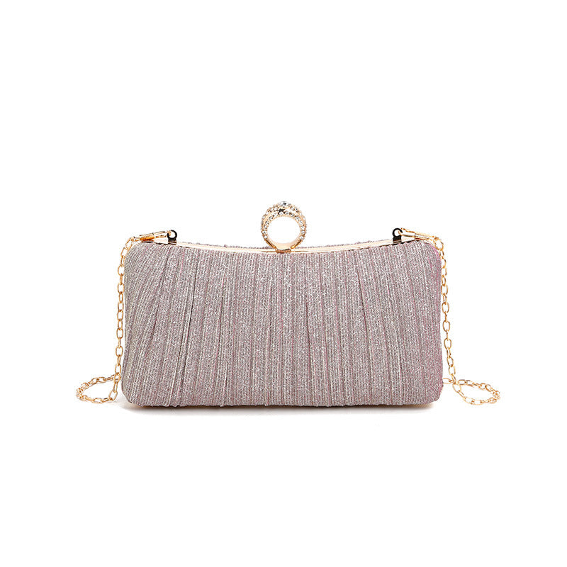 Pleated Dinner Bag Women Bags Cocktail Clutch One Shoulder Crossbody Evening Bags