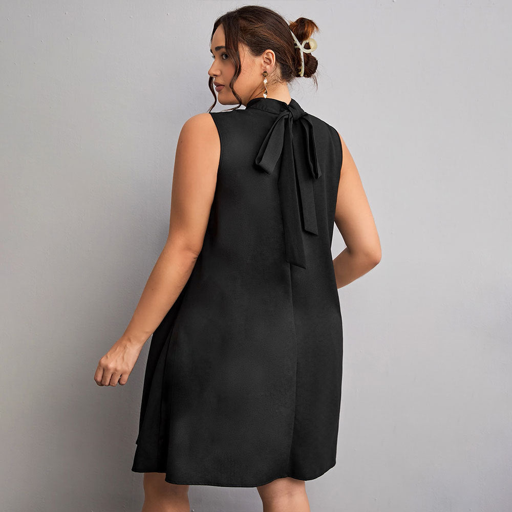 Plus Size Women Clothing Elegant Dress Spring Summer Half Turtleneck