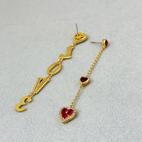 Special Interest Design Asymmetric Love Zircon Earrings Romantic Aura Sweet High Grade Earrings