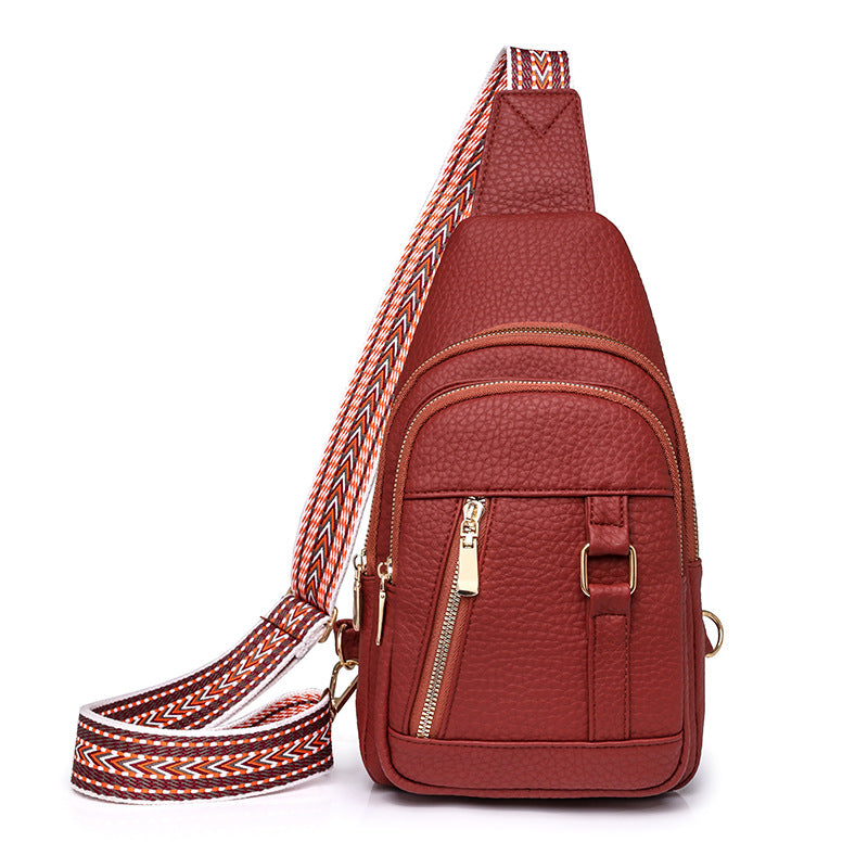 Chest Bag Arrival Faux Leather Soft Leather Simple Lightweight Trendy Chest Bag Shoulder Bag Travel Casual Crossbody Small Backpack