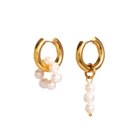 Earrings Wearring 18K Gold Plated Asymmetric Natural Fresh Water Pearl Embellished Ear Ring Earrings Jewelry Accessories