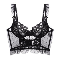 bralette Corset with Steel Ring Ultra-Thin Big Chest Small Push up Boning Corset Boning Corset Corset Embroidery Lace Sexy Bra