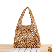 Macaron Cotton String Handmade Hollow Out Cutout Handbag South Korea tagram Bag Beach Woven Bag