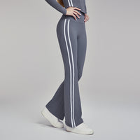 Slim Yoga Trousers Women Outer Wear Thin High Waist Belly Contracting Fitness Bell Bottom Pants Pilates Training Workout Pants
