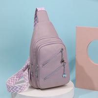Women Chest Bag Trendy Shoulder Messenger Bag Soft Leather Colorful Shoulder Strap Ladies Solid Color Messenger Bags Chest Bag
