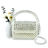 Autumn Chinese Hand-Woven Beaded Bag Diamond Embedded Pillow Bag Underarm Handbag Cross Body Hand Carrying
