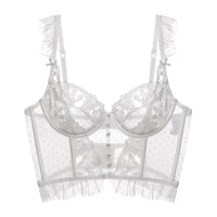 bralette Corset with Steel Ring Ultra-Thin Big Chest Small Push up Boning Corset Boning Corset Corset Embroidery Lace Sexy Bra
