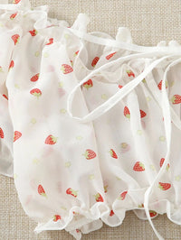 Sexy Lingerie Lace See-through Sexy Mesh Heart Printing Sexy Sleepwear Suit